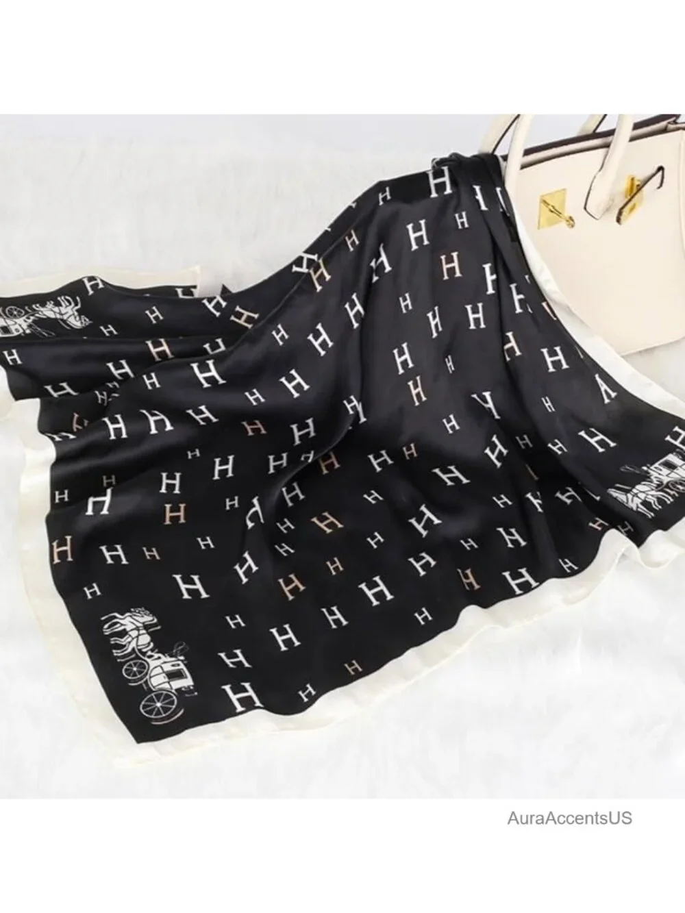 Silky Satin Fashion Scarf Square Lightweight Headscarf 27.5x27.5